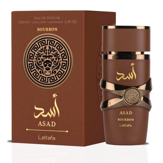 Lattafa Asad Bourbon for Unisex Eau de Parfum Spray, 3.4 Ounce / 100 ml