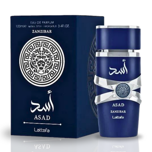 ASAD ZANZIBAR EDP Spray 100ML (3.4OZ) By Lattafa | Long Lasting, Embrace The Essence Of Rich Tropical Paradise.